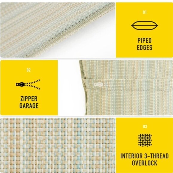 Outdoor Pillow Covers 15x15 Inch, Pack of 2, Water/Stain/UV Fade Resistant - Picture 3 of 6